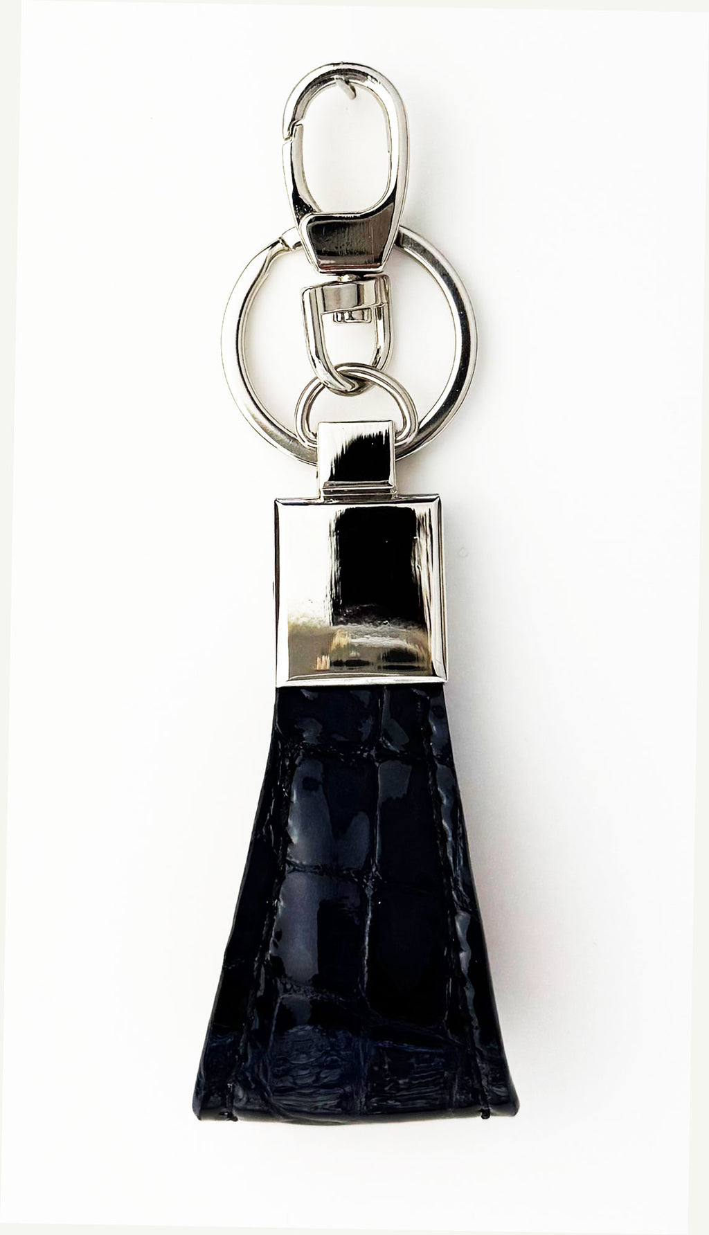 Handmade Italian Leather Keyring in Atlantic Storm | Luxury Gift for Men & Women