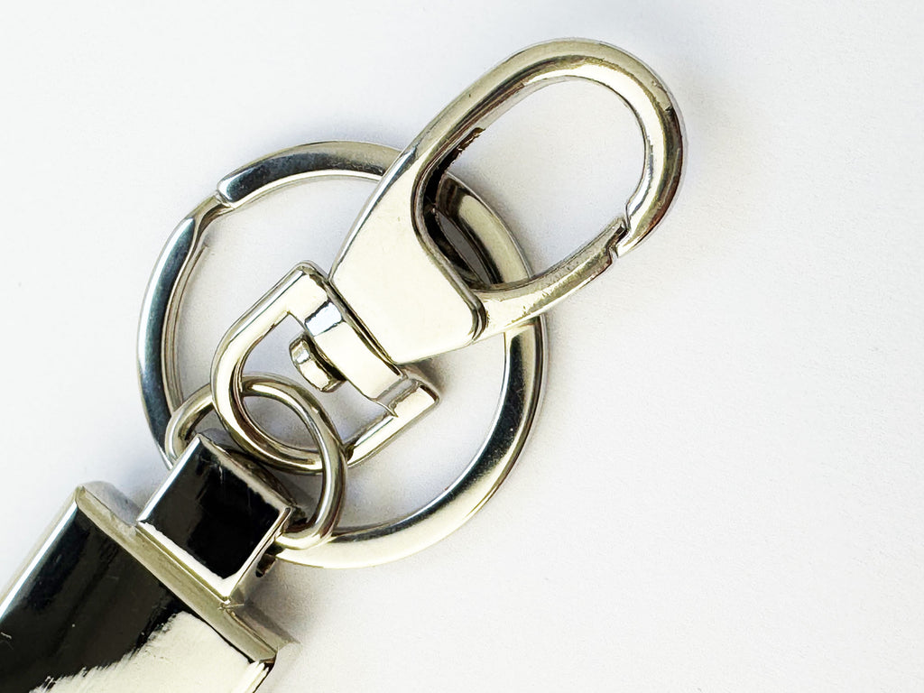 Handmade Italian Leather Keyring in Atlantic Storm | Luxury Gift for Men & Women