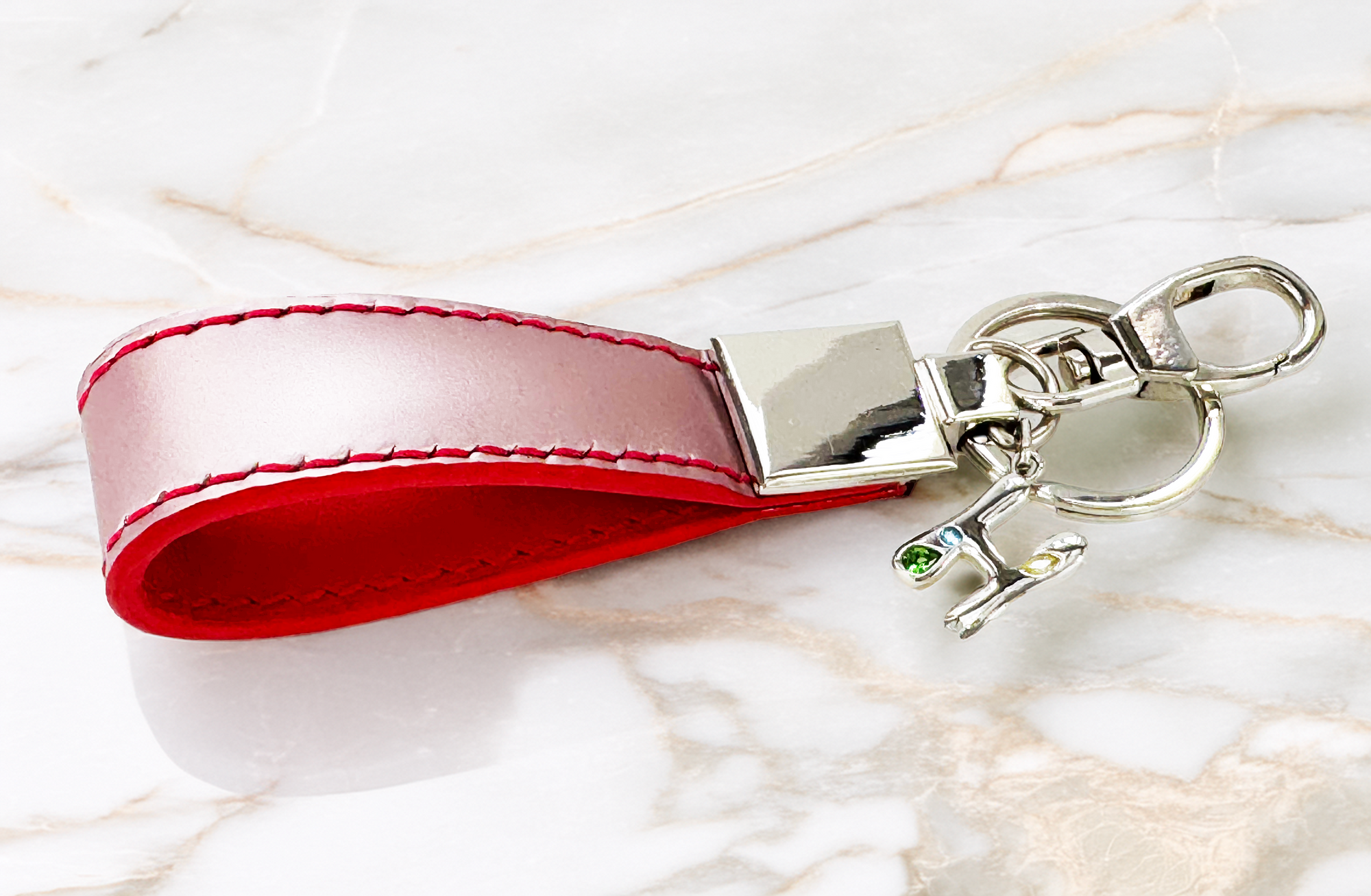 Kima Keychain in Dusty Pink Metallic